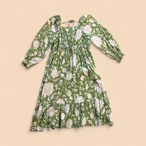 Ava & Viv Green Floral Maxi Dress - 1X